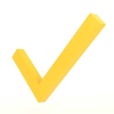 imagen de un chulo o aprobación de color amarillo